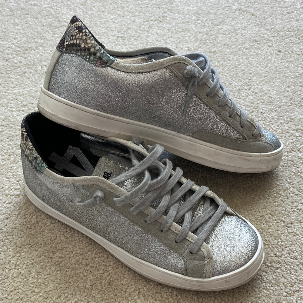 P448 Silver Glitter Women's Sneakers